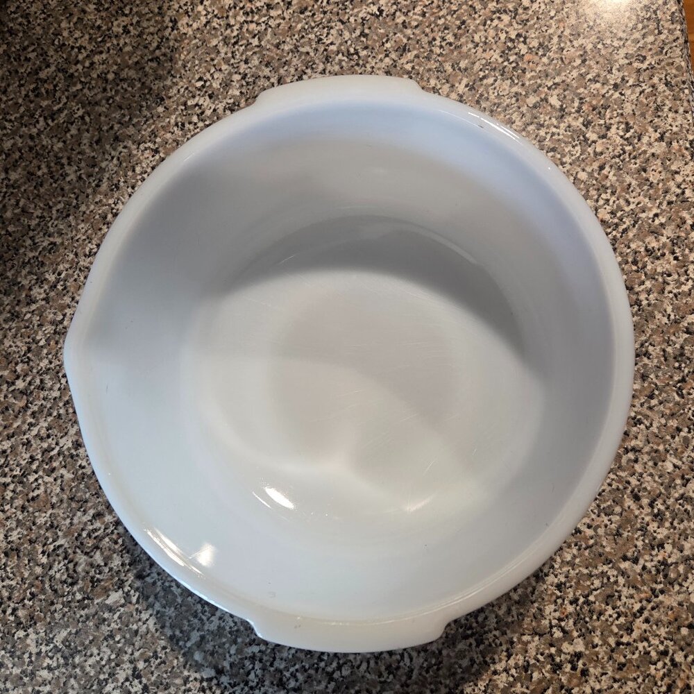 Vintage Glasbake Mixmaster Sunbeam 19CJ Large White Milk Glass Mixer Mixing Bowl